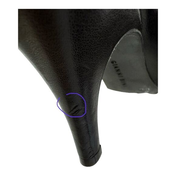 Gianni Bini Brown Leather Peep Toe Heels with Bow Detail - Women's Shoes - Picture 7 of 14